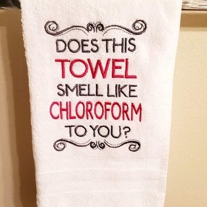 Decorative embroidered hand towel